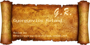 Gyorgyovics Roland névjegykártya